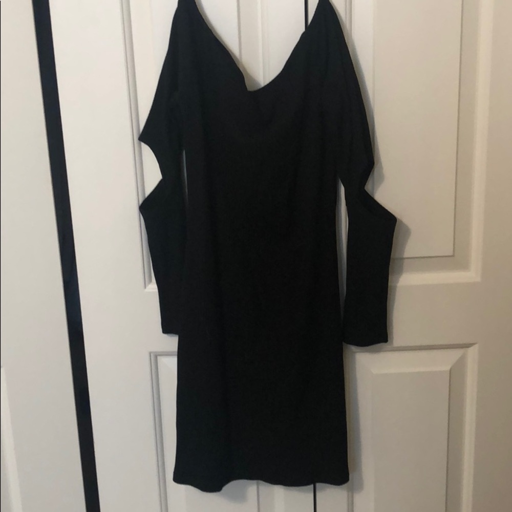 Black long sleeve mini dress
